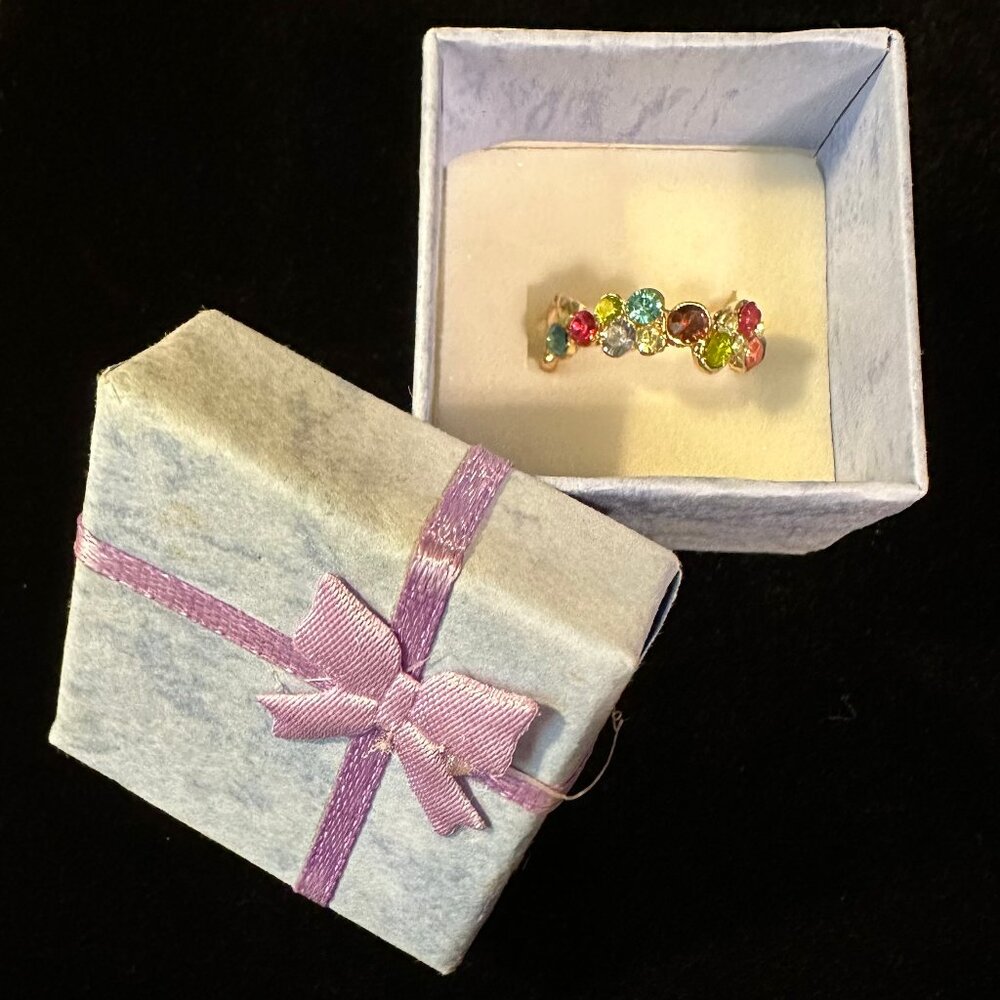 Multi-Colored Crystal Ring - Size 5 - New